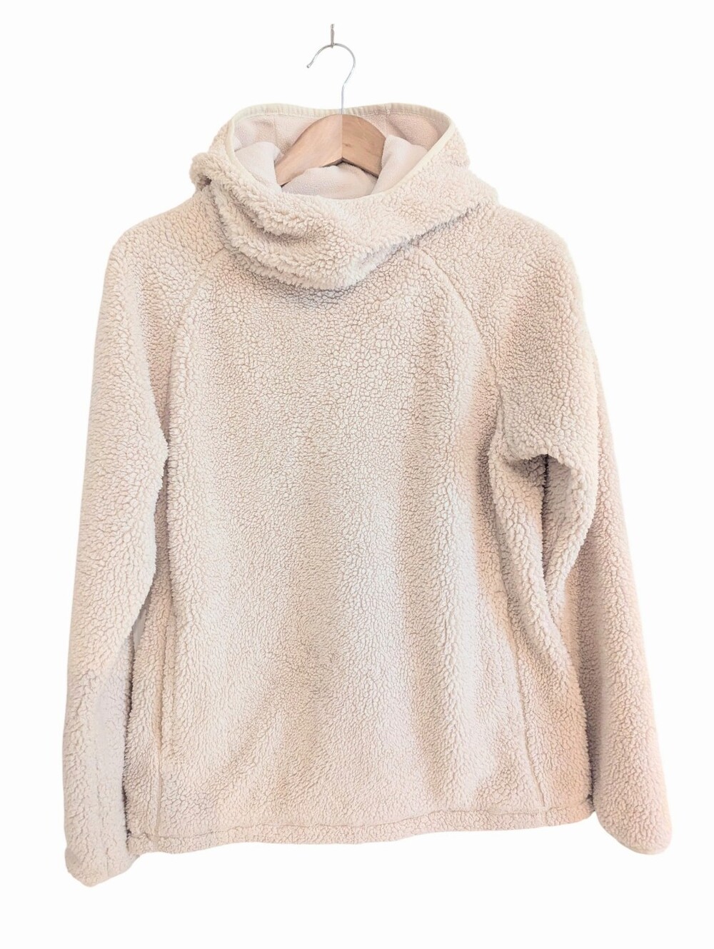 BURTON Lynx Pullover Cream Fleece Cowl Neck Hoodie Medium - Picture 5 of 13